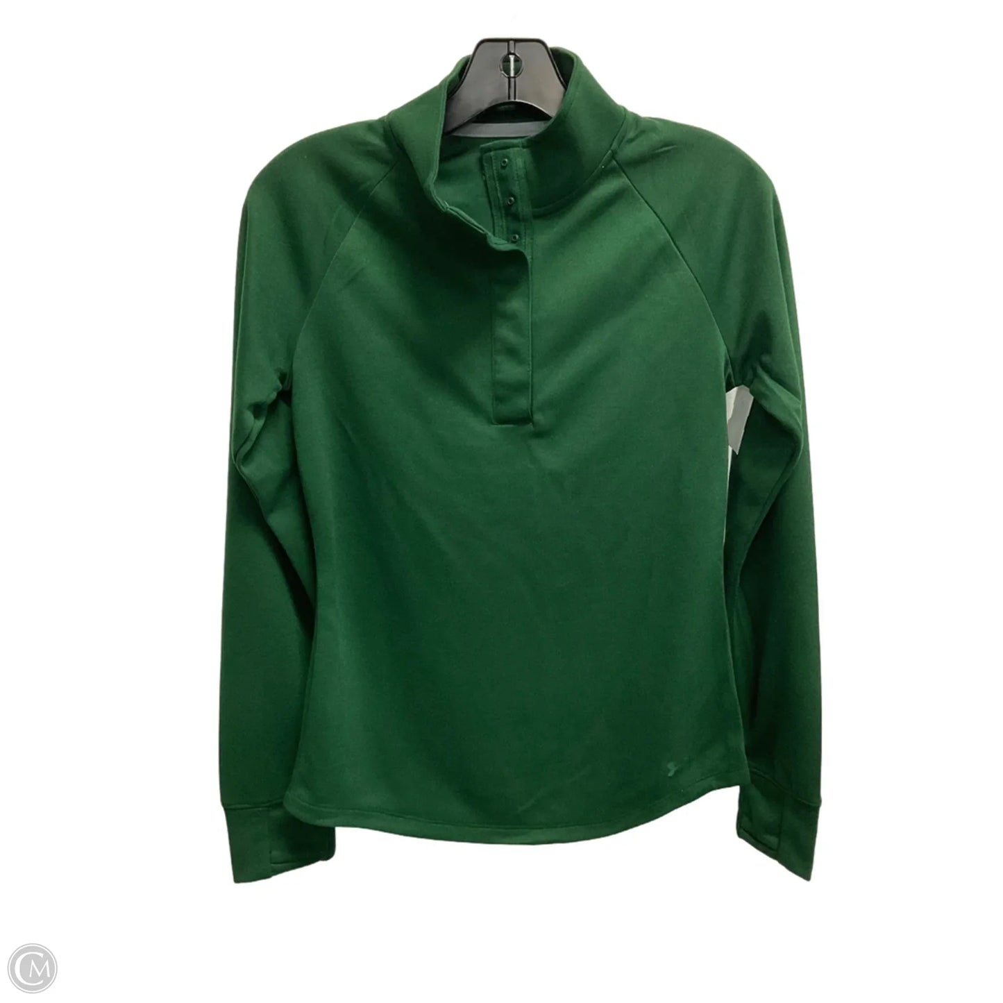 Athletic Top Long Sleeve Collar By Under Armour In Green, Size: Xs