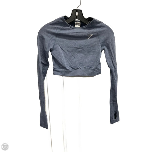 Athletic Top Long Sleeve Crewneck By Gym Shark In Blue, Size: S