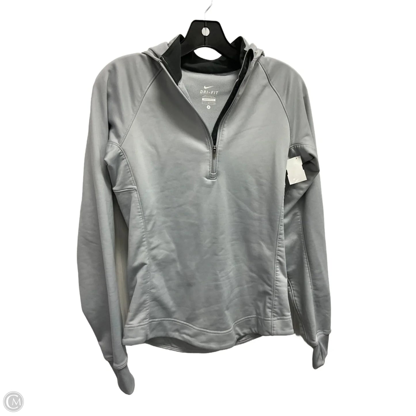Athletic Jacket By Nike In Grey, Size: S