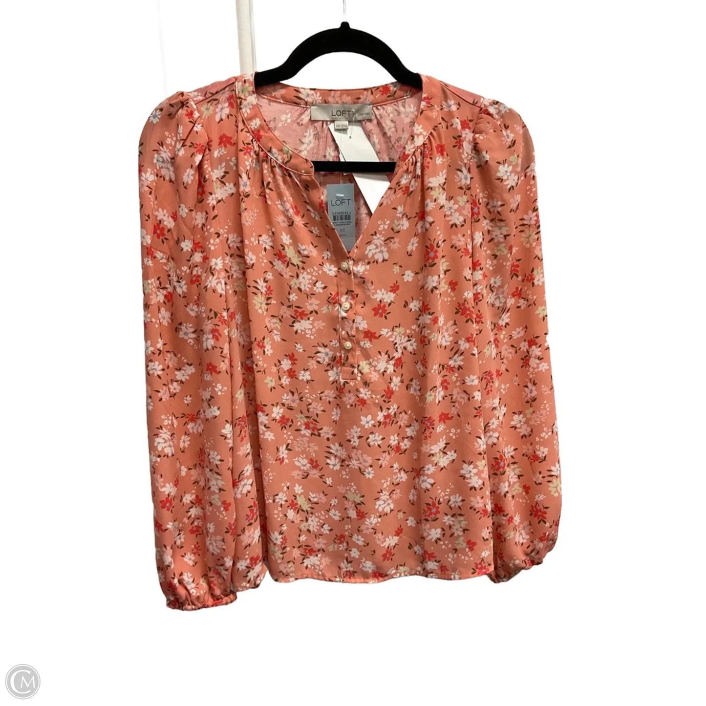 Blouse 3/4 Sleeve By Loft In Floral Print, Size: Xs
