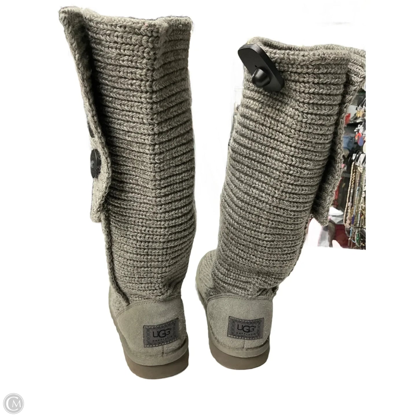 Boots Designer By Ugg In Grey, Size: 7