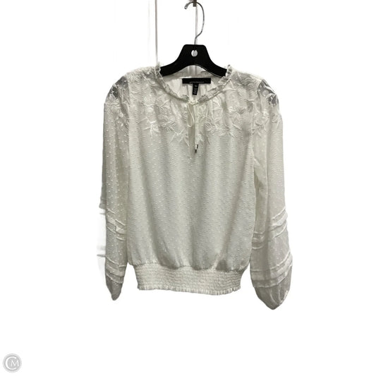 Blouse 3/4 Sleeve By White House Black Market In White, Size: Xs
