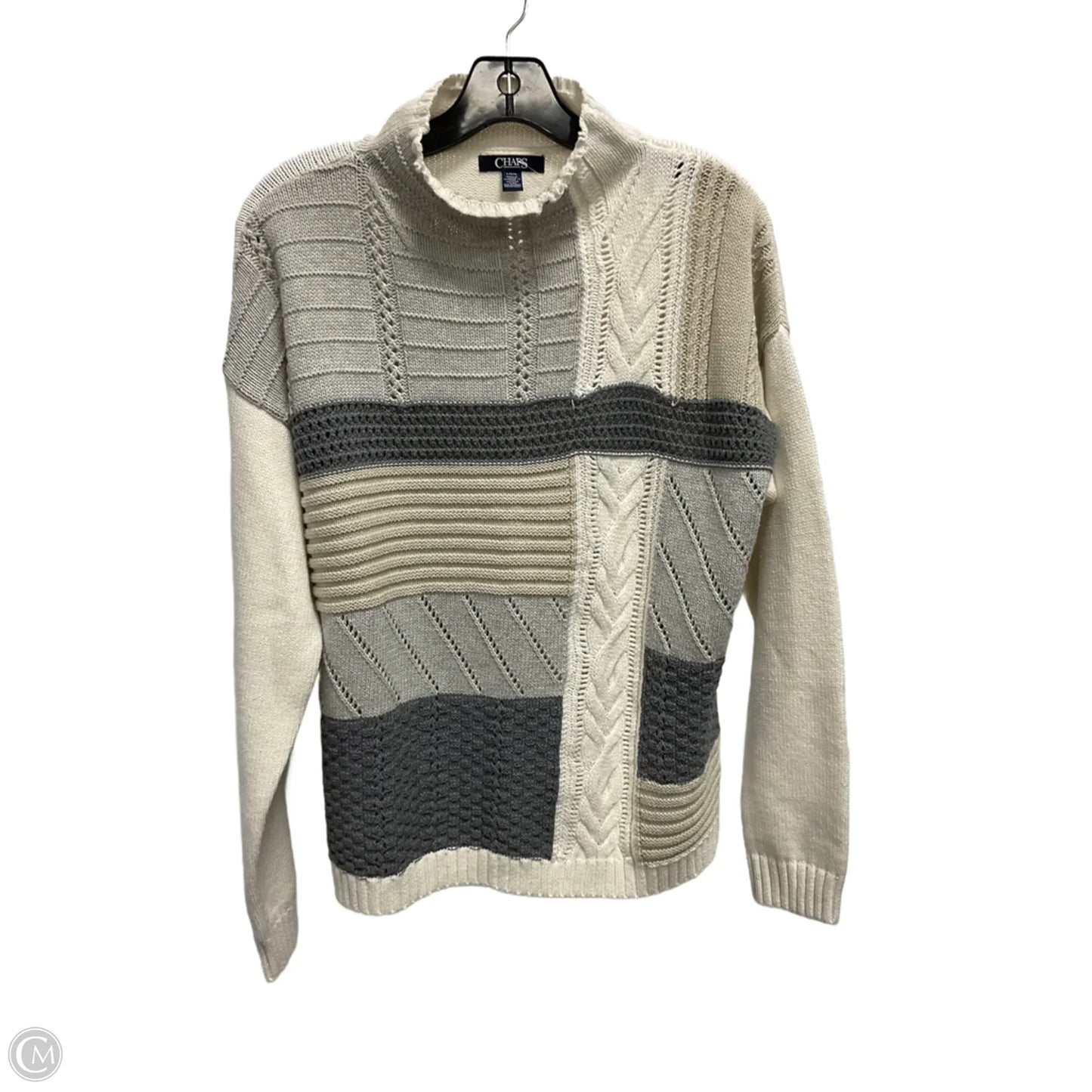 Sweater By Chaps In Cream, Size: L