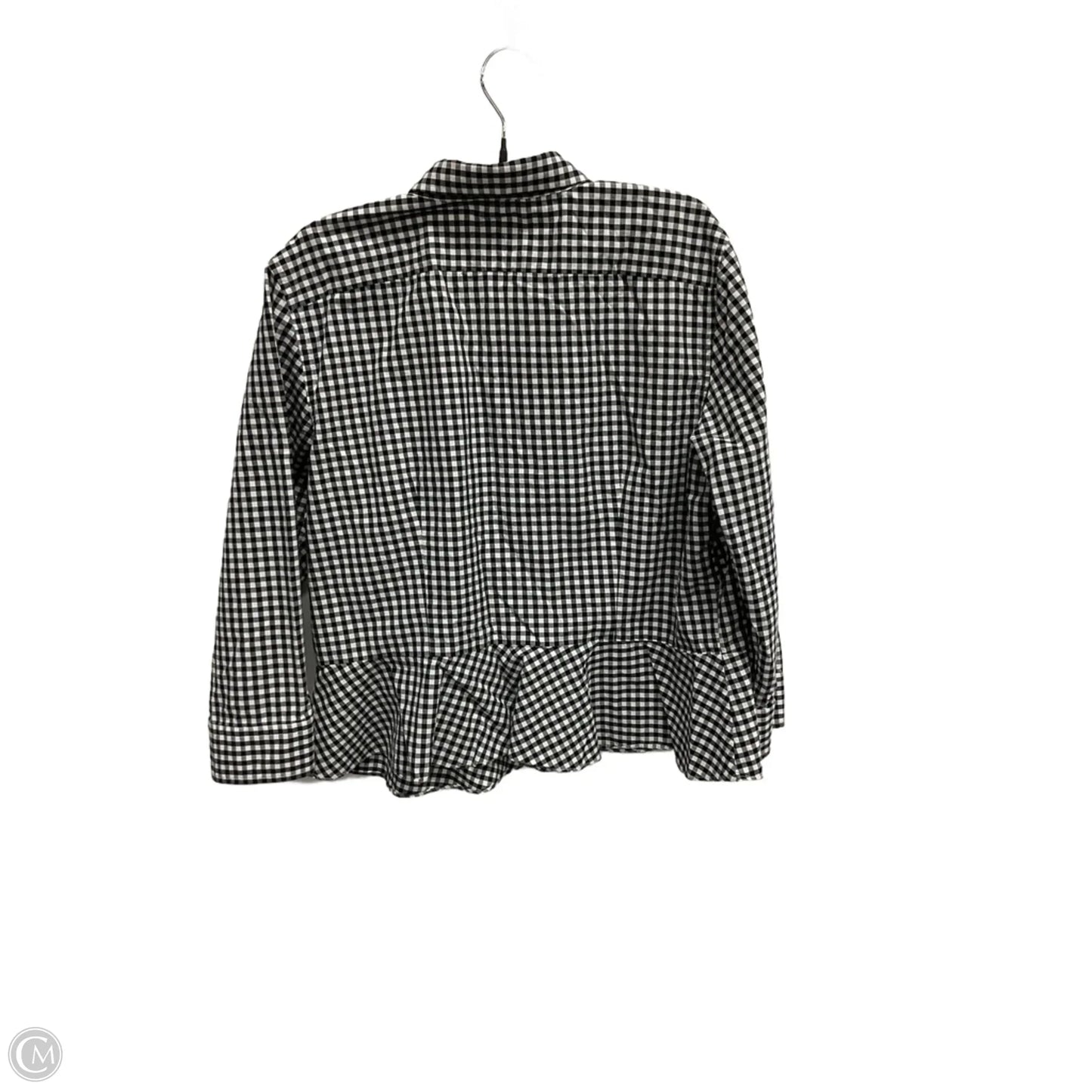 Blouse Long Sleeve By Lauren By Ralph Lauren In Checkered Pattern, Size: 16