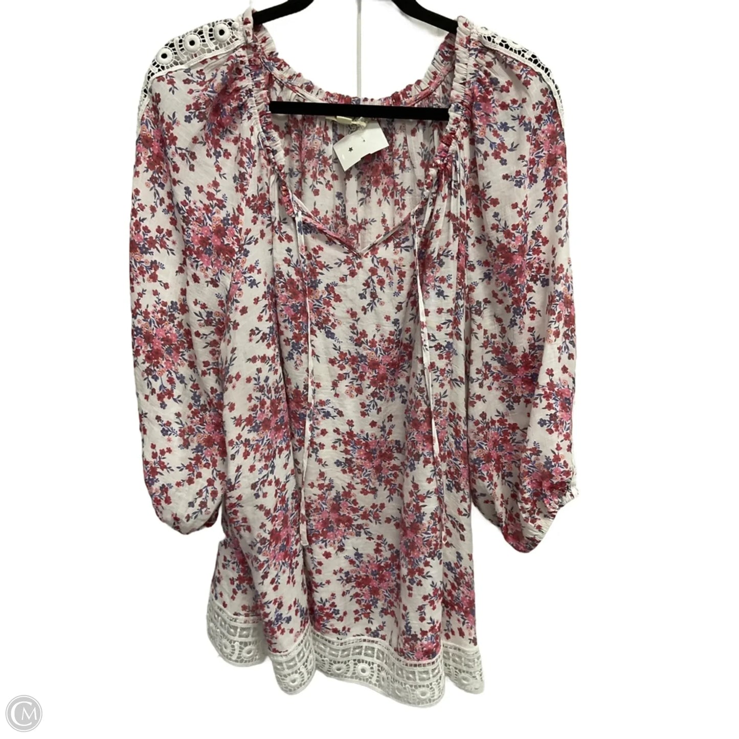Blouse 3/4 Sleeve By Indigo Rose In Floral Print, Size: 3x