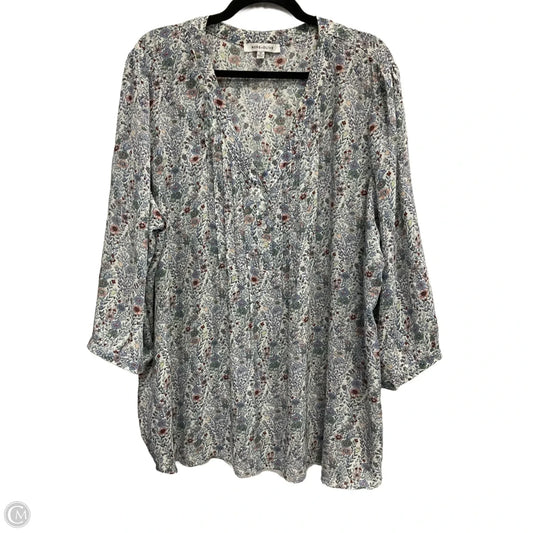 Blouse 3/4 Sleeve By Rose And Olive In Floral Print, Size: 3x