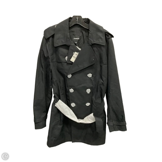 Coat Trench Coat By Express In Black, Size: M