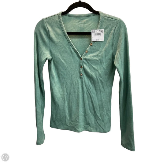 Top Long Sleeve Basic By American Eagle In Aqua, Size: M