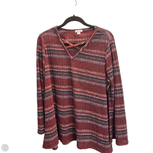 Top Long Sleeve By Westport In Striped Pattern, Size: 2x