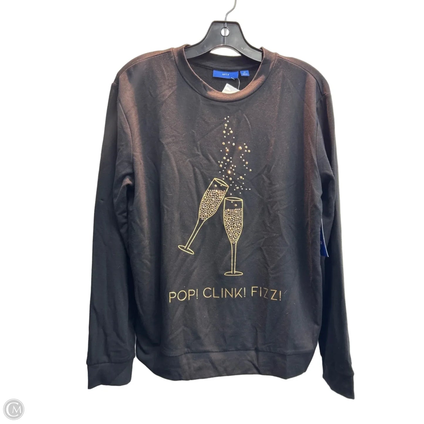 Top Long Sleeve By Apt 9 In Black, Size: M