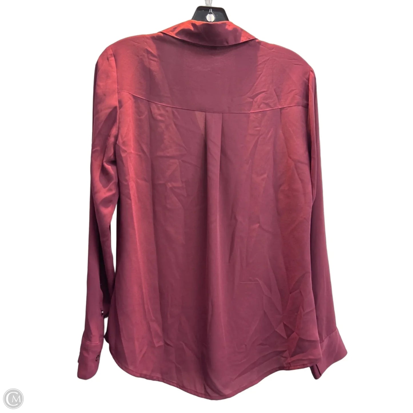 Blouse Long Sleeve By Express In Maroon, Size: S