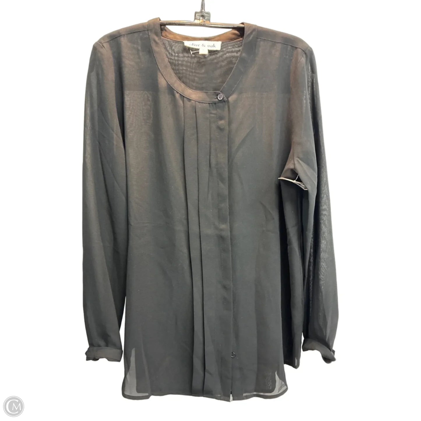Blouse Long Sleeve By Olive And Oak In Black, Size: S