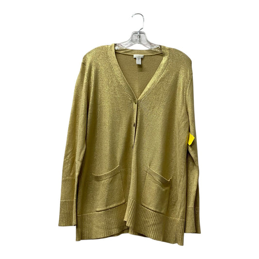 Sweater Cardigan By Chicos In Tan, Size:Xl