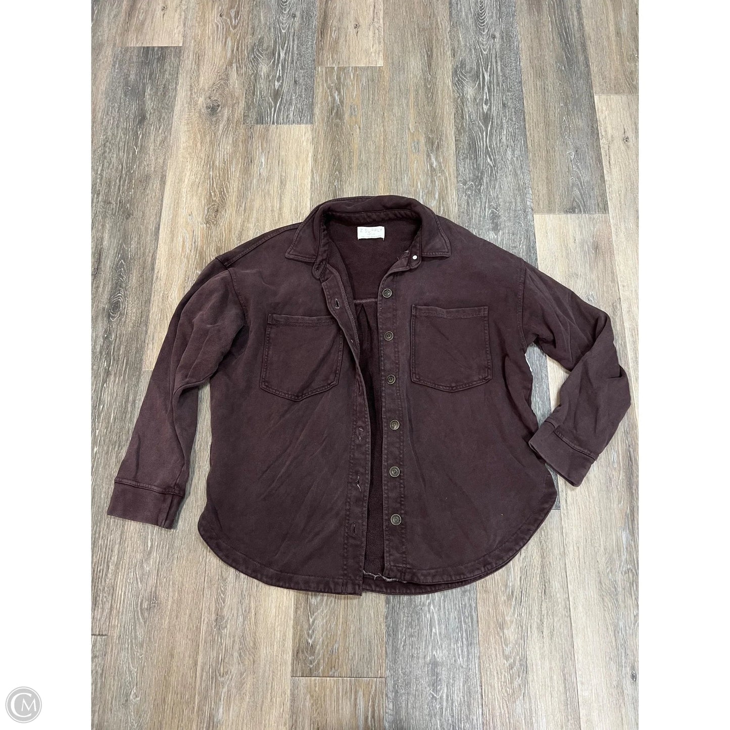 Jacket Shirt By Z Supply In Maroon, Size: M