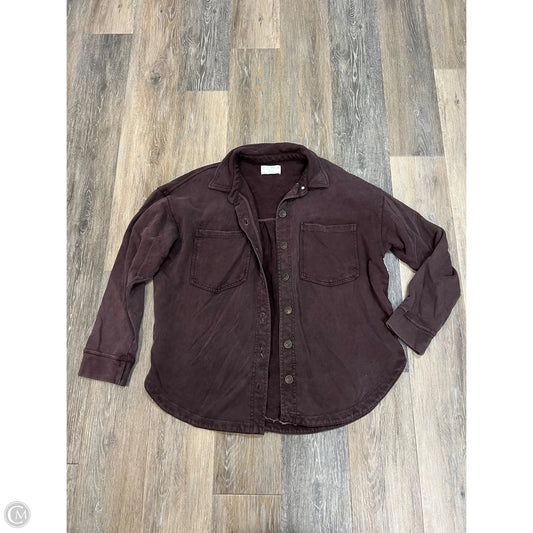 Jacket Shirt By Z Supply In Maroon, Size: M