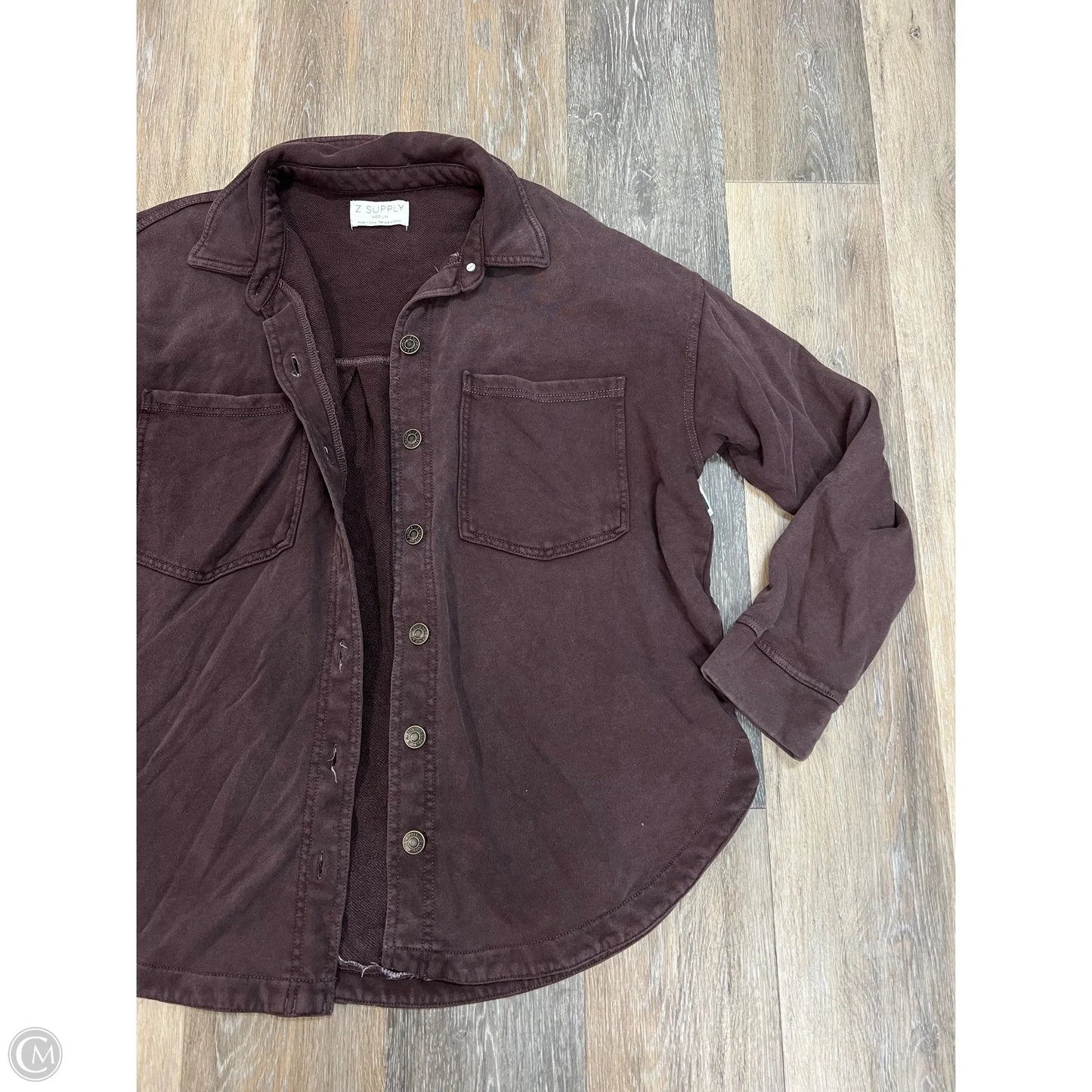 Jacket Shirt By Z Supply In Maroon, Size: M