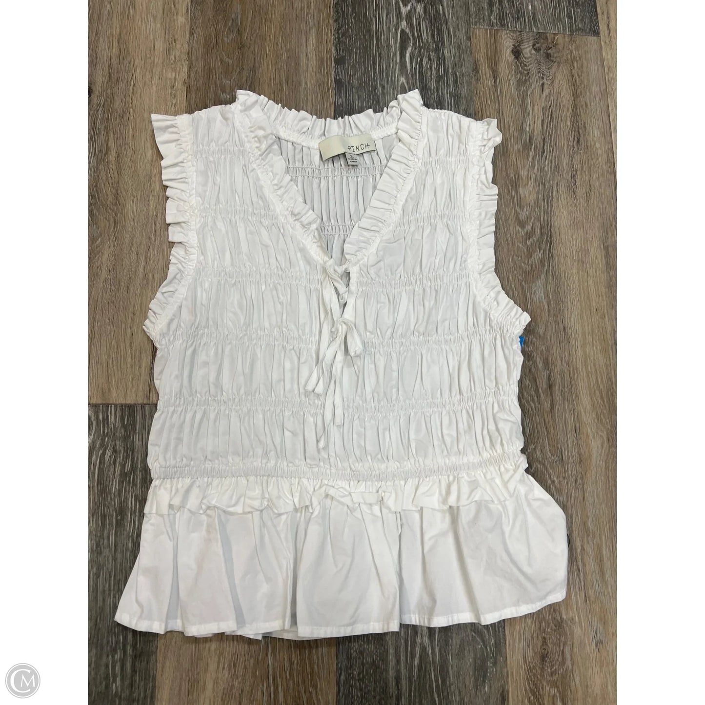 Top Sleeveless By Pinch In White, Size: S