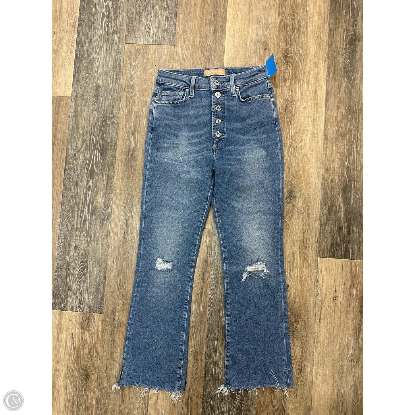 Jeans Boot Cut By 7 For All Mankind In Blue Denim, Size: 4