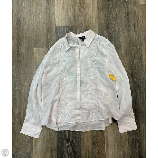 Blouse Long Sleeve By J. Crew In Pink, Size: 16