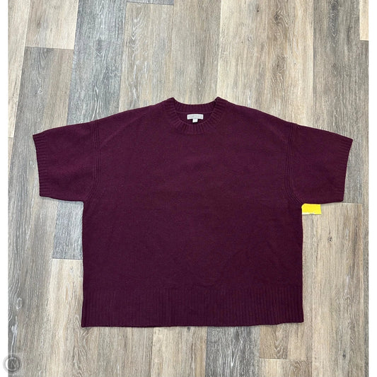 Sweater Short Sleeve By J. Crew In Maroon, Size: L