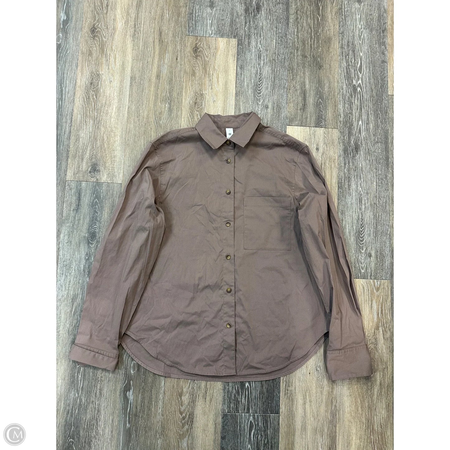 Blouse Long Sleeve By Lululemon In Brown, Size: S