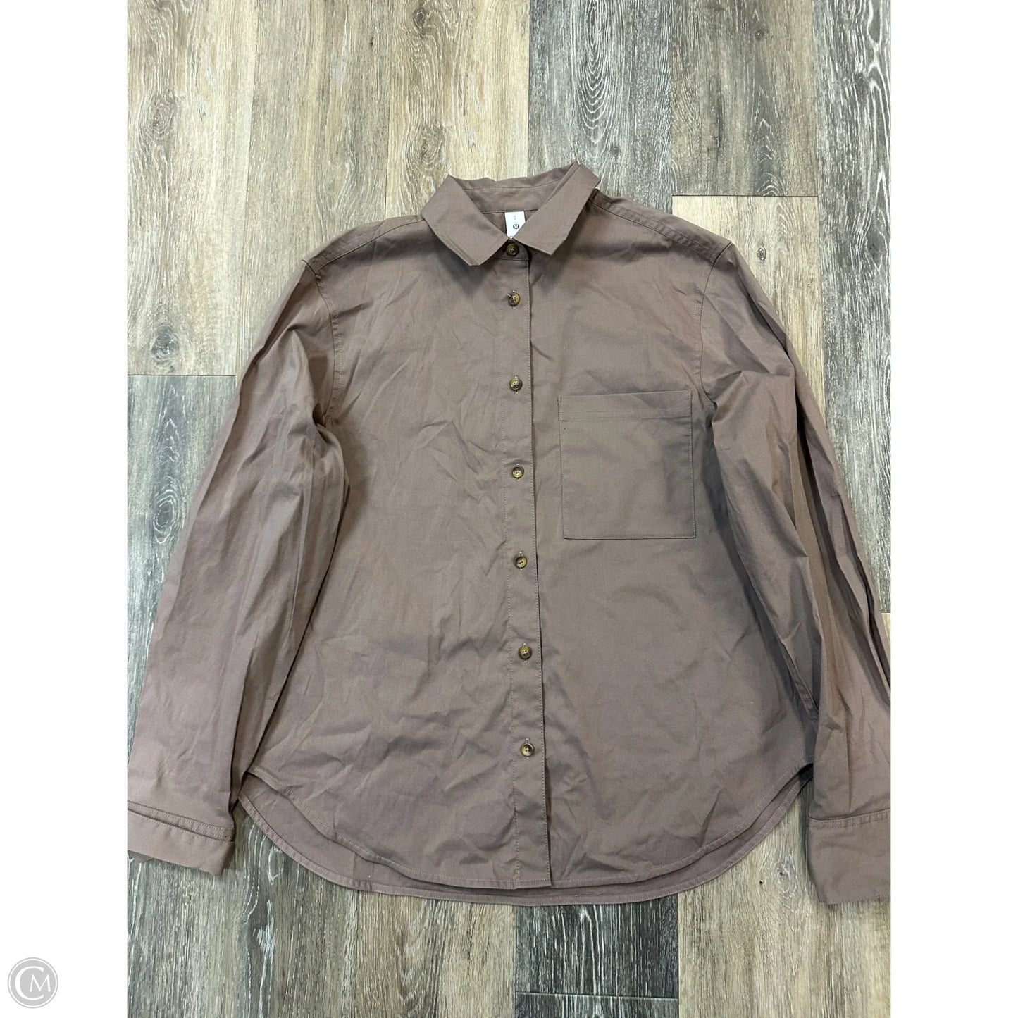 Blouse Long Sleeve By Lululemon In Brown, Size: S