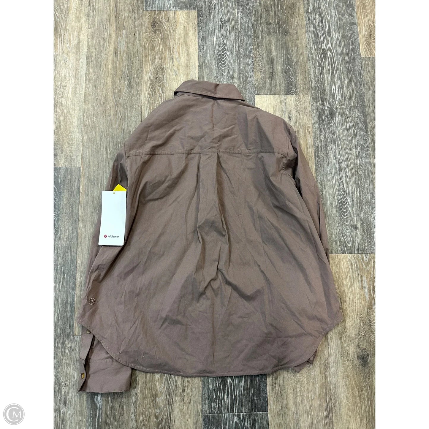 Blouse Long Sleeve By Lululemon In Brown, Size: S