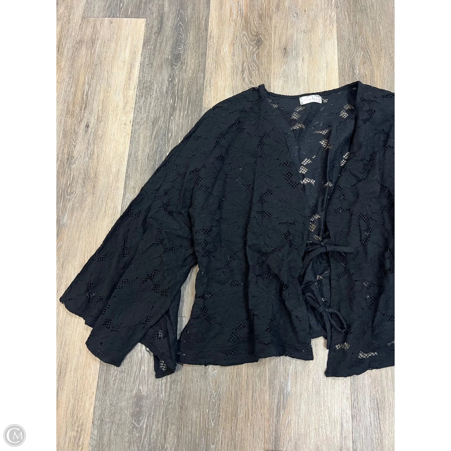 Blouse Long Sleeve By Free People In Black, Size: Osfm