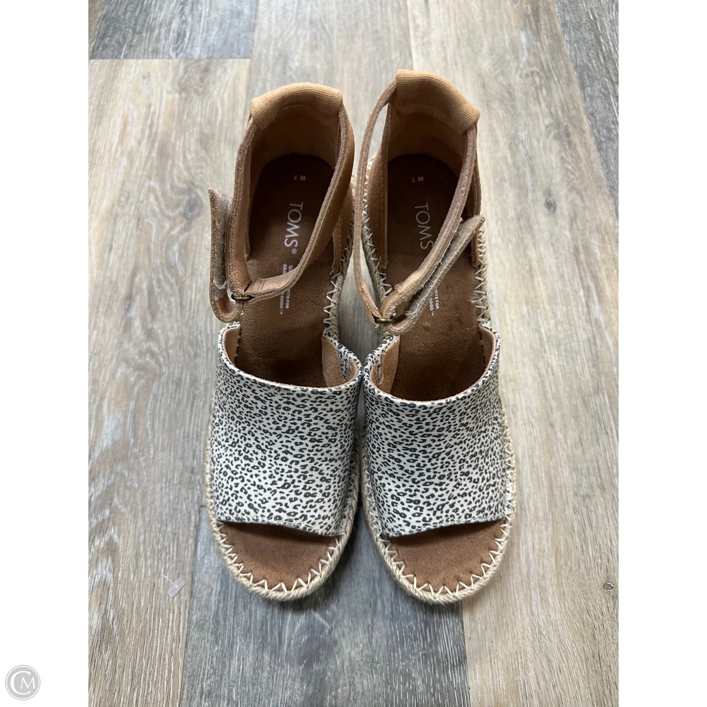 Sandals Heels Wedge By Toms In Tan, Size: 7