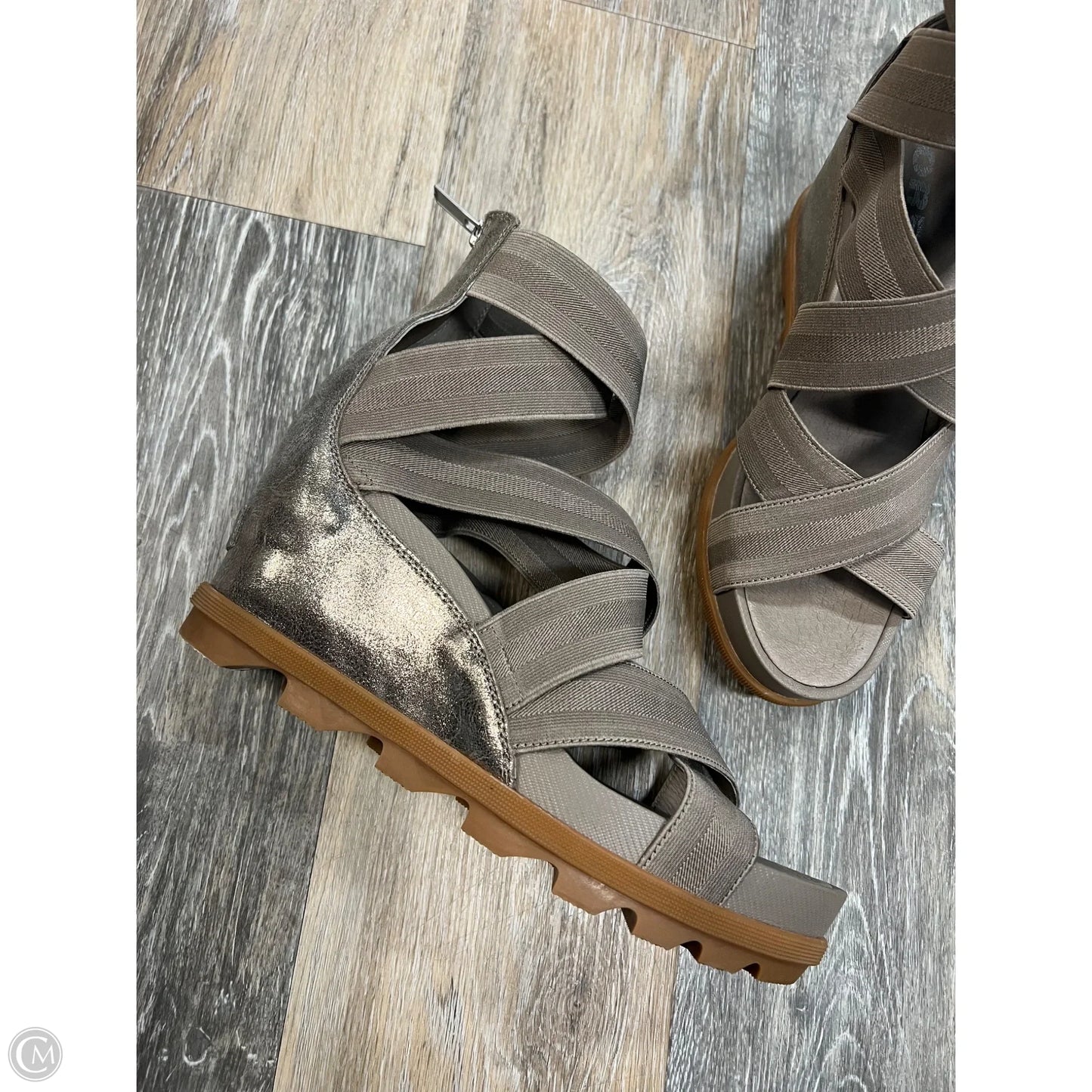 Sandals Heels Wedge By Sorel In Grey, Size: 11