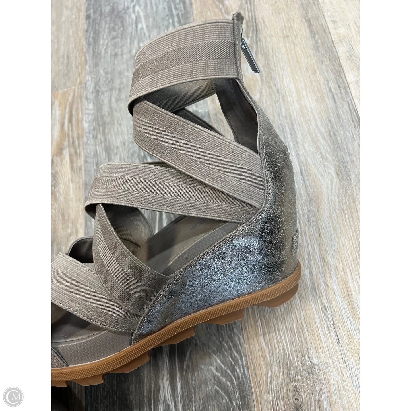 Sandals Heels Wedge By Sorel In Grey, Size: 11