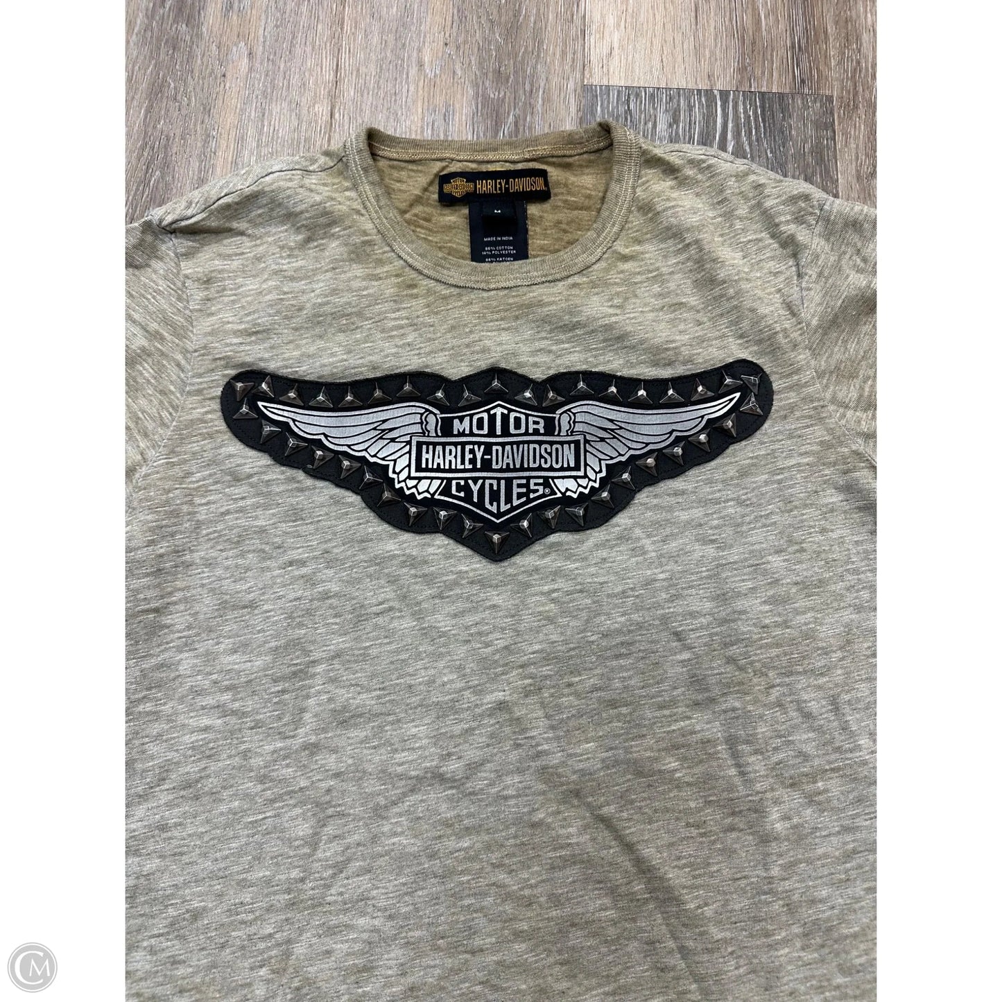 Top Short Sleeve By Harley Davidson In Green, Size: M