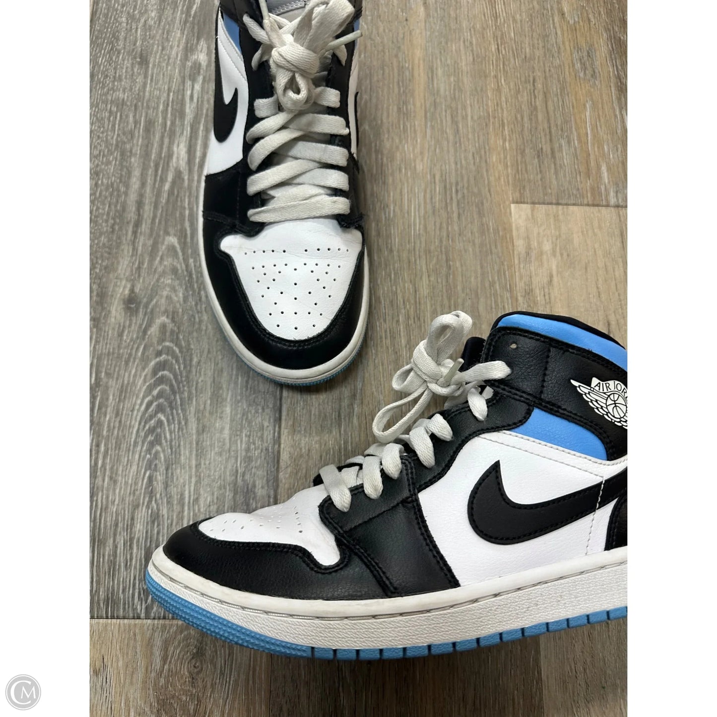 Shoes Luxury Designer By Jordan In Black & Blue, Size: 9.5