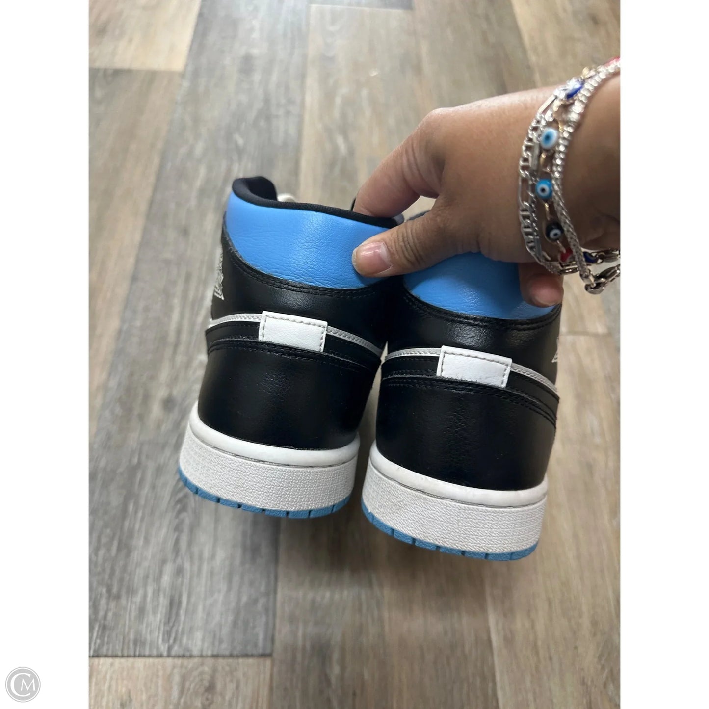 Shoes Luxury Designer By Jordan In Black & Blue, Size: 9.5