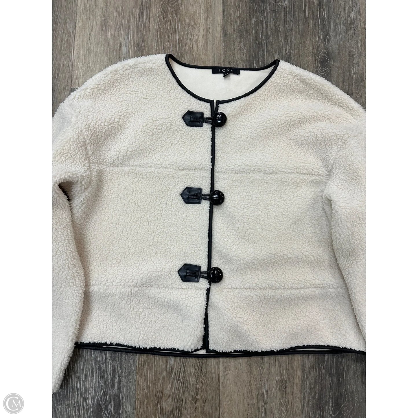 Jacket Faux Fur & Sherpa By Fore In Cream, Size: M