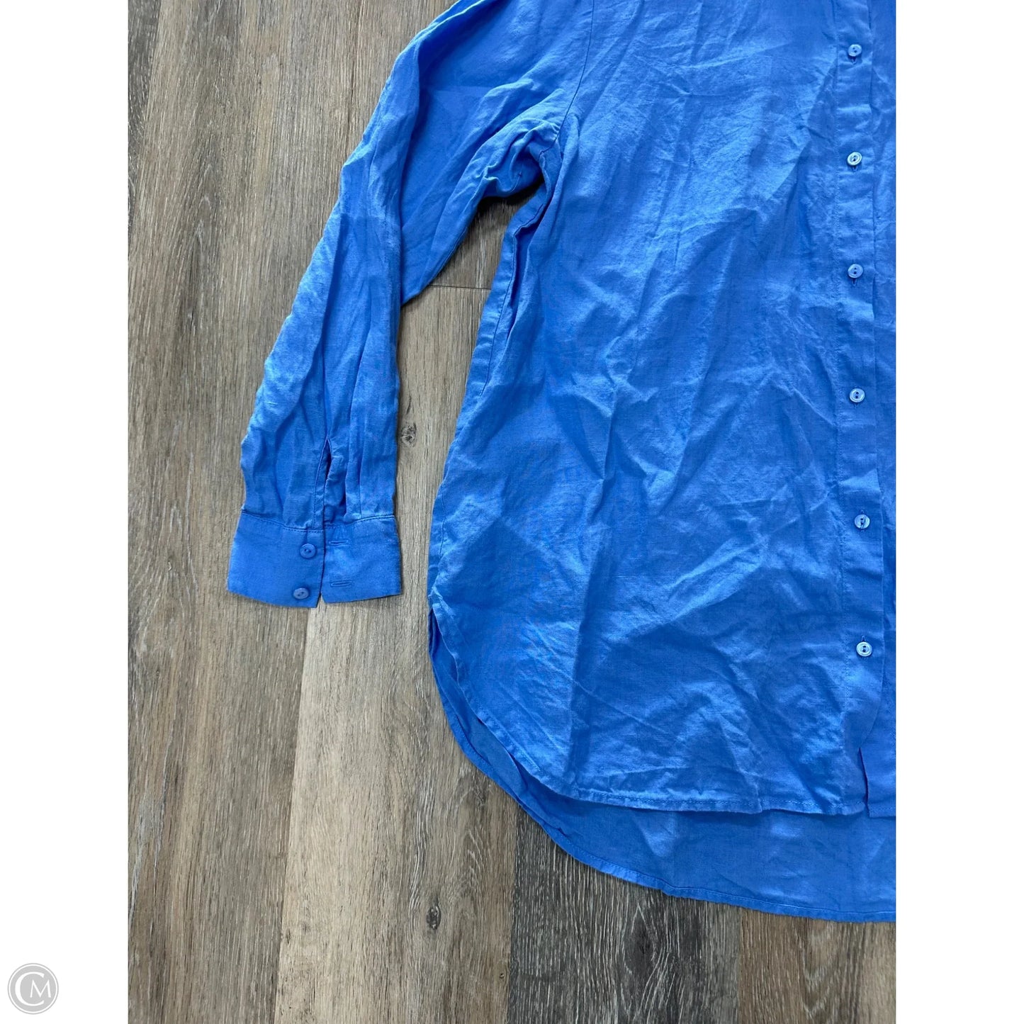 Blouse Long Sleeve By Eileen Fisher In Blue, Size: M