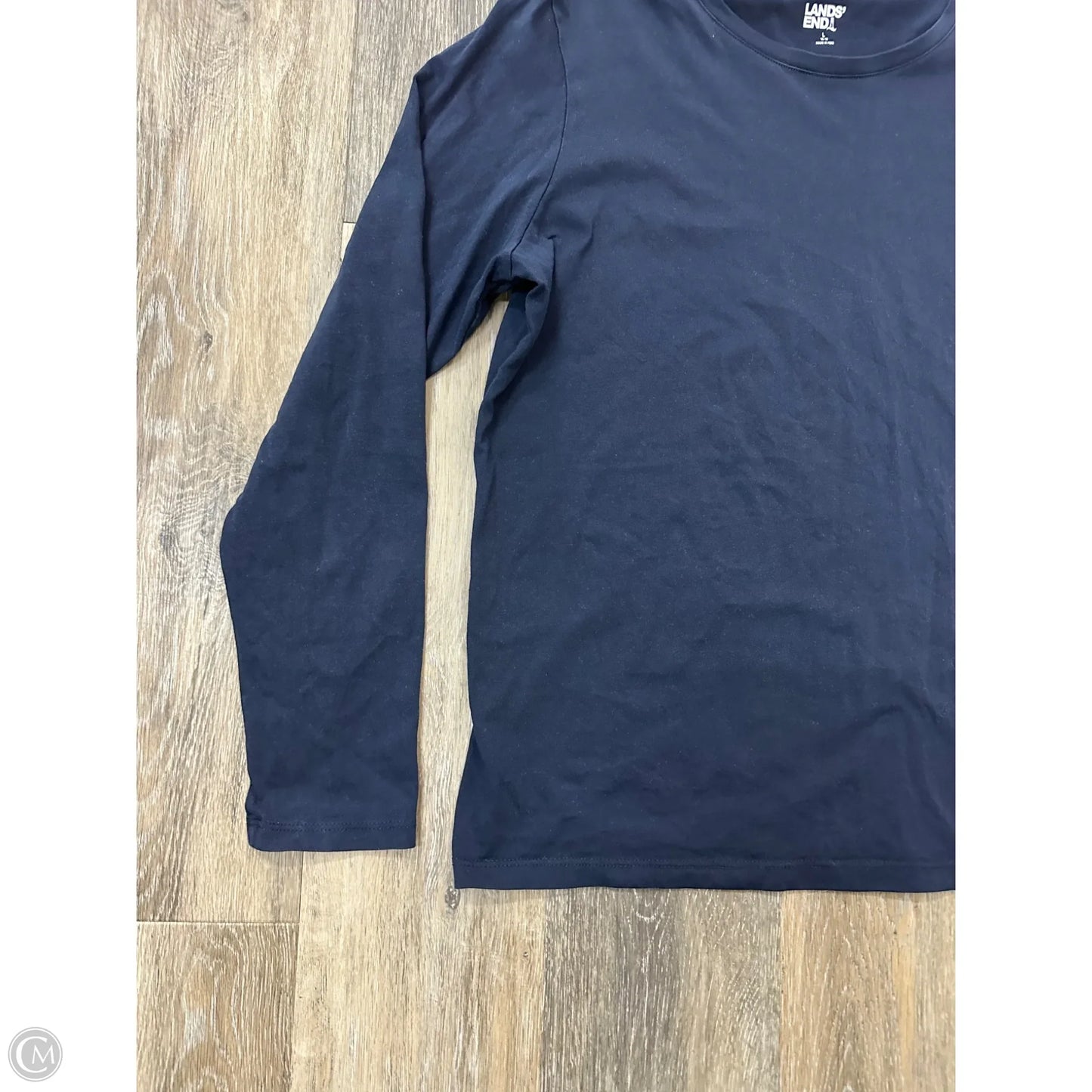 Top Long Sleeve By Lands End In Blue, Size: L