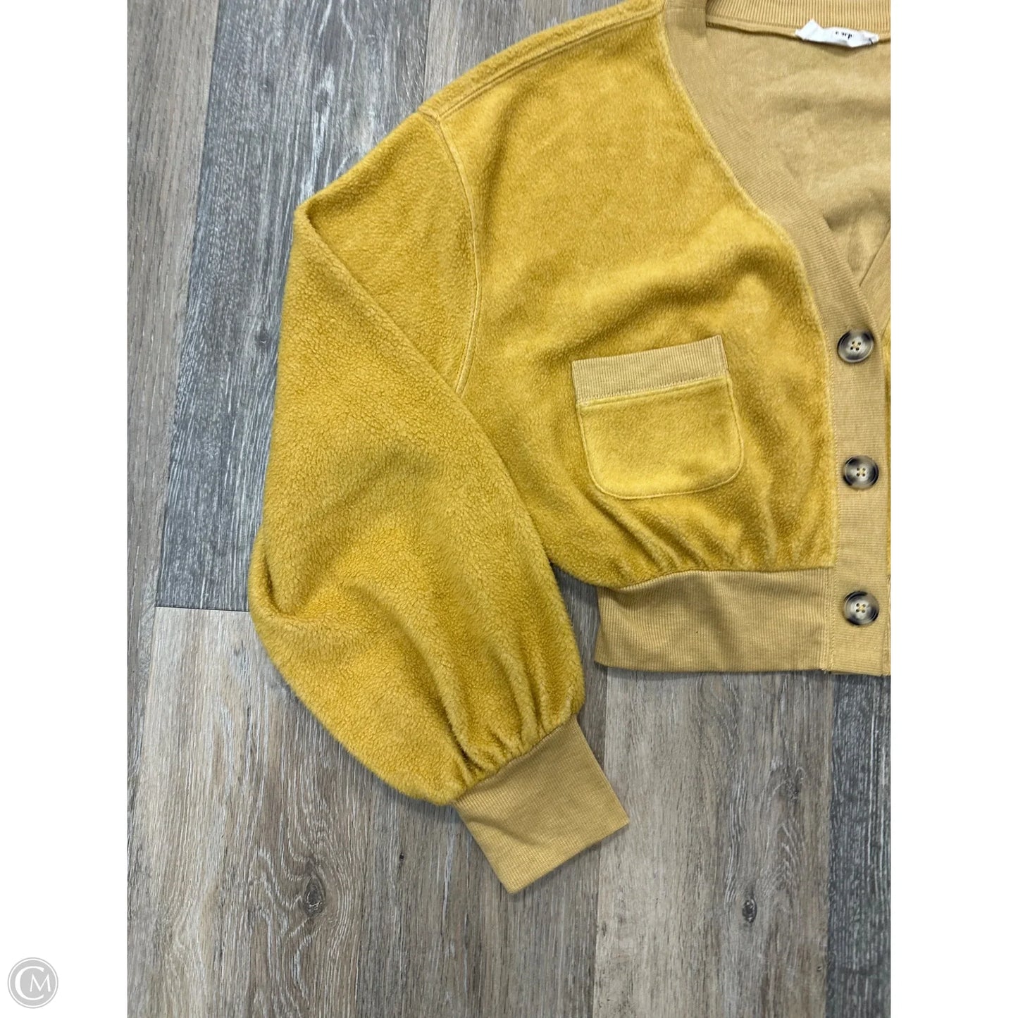 Sweater Cardigan By Double Zero In Yellow, Size: M