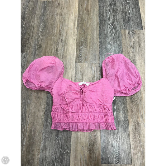 Blouse Short Sleeve By Astr The Label In Pink, Size: M