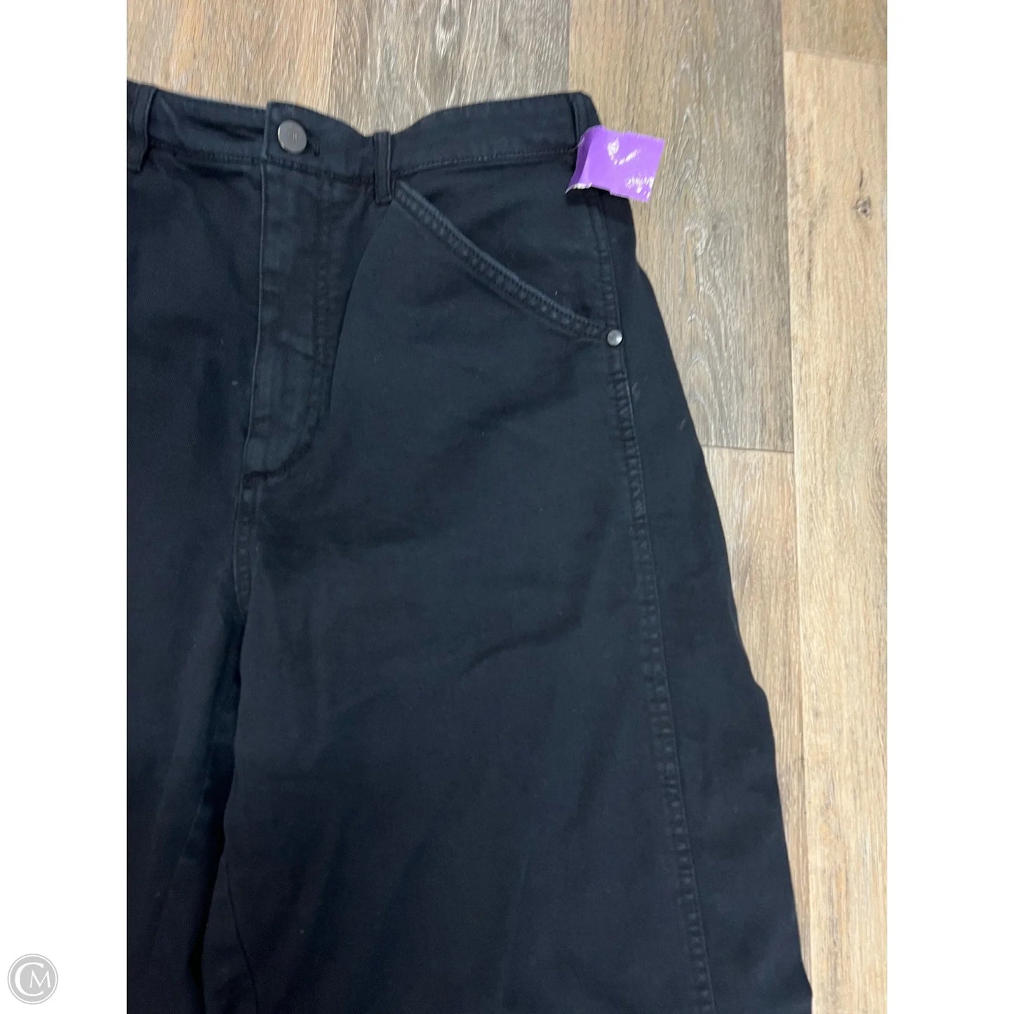 Pants Wide Leg By Pilcro In Black Denim, Size: M