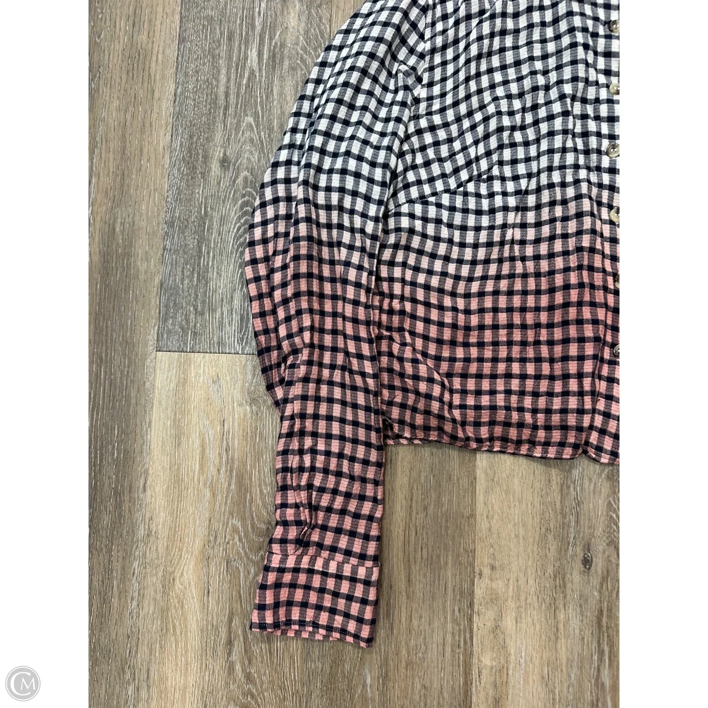 Blouse Long Sleeve By Free People In Blue & Pink, Size: M