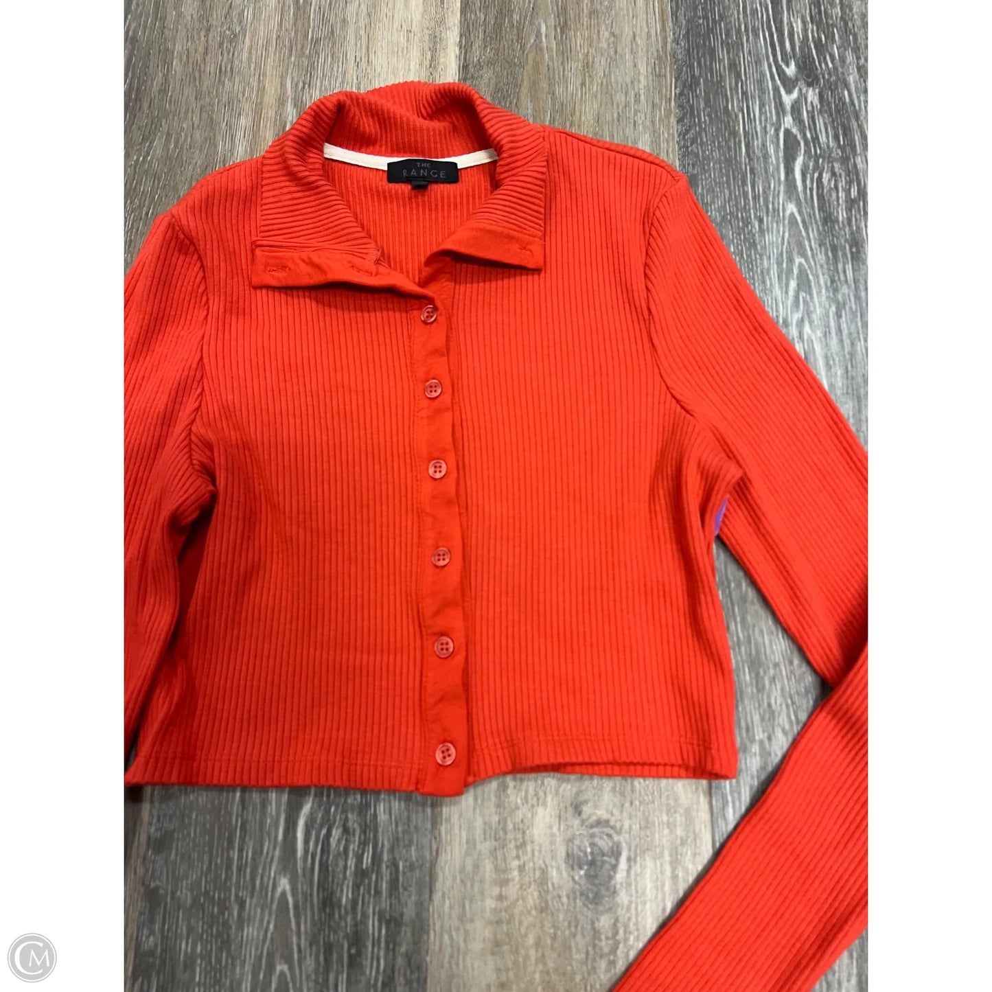 Blouse Long Sleeve By The Range In Orange, Size: L