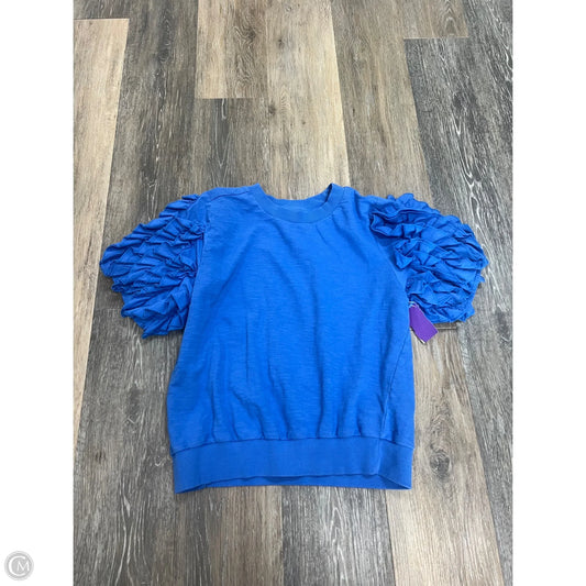 Blouse Short Sleeve By Maeve In Blue, Size: S