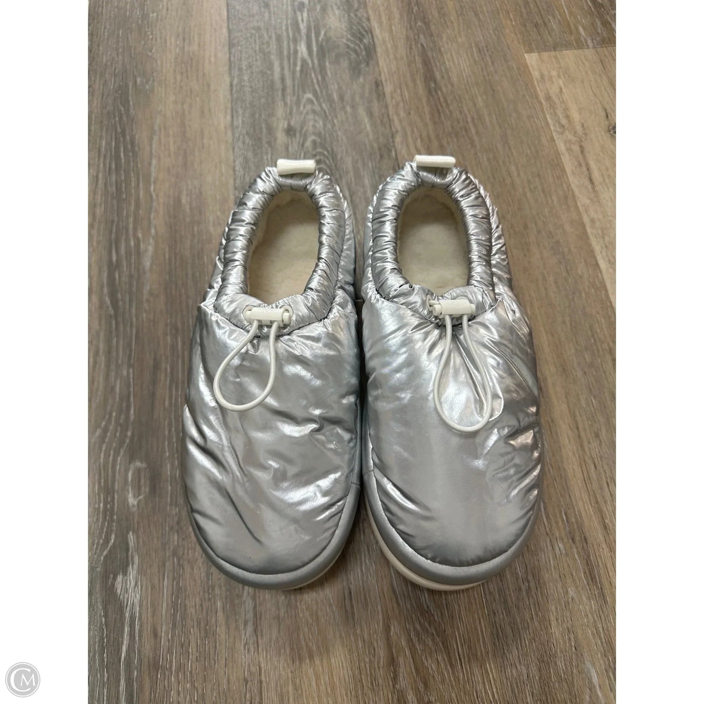 Slippers Designer By Ugg In Silver, Size: 9
