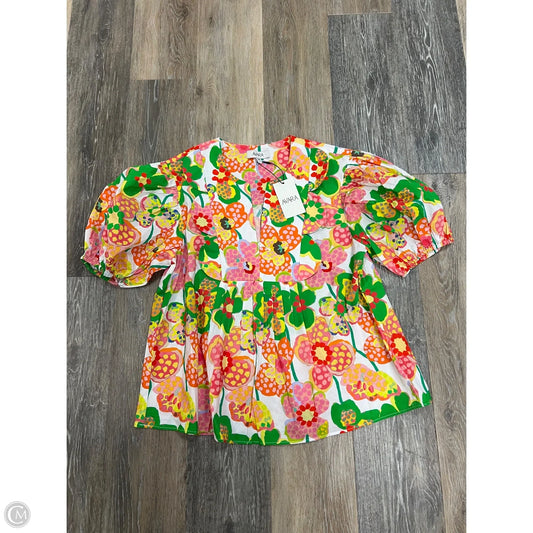 Blouse Short Sleeve By AVARA In Multi-colored, Size: M