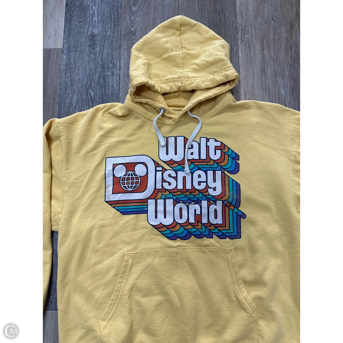 Sweatshirt Hoodie By Disney In Yellow, Size: L