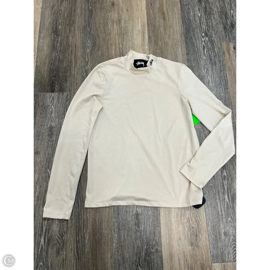 Top Long Sleeve By Stussy In Cream, Size: S