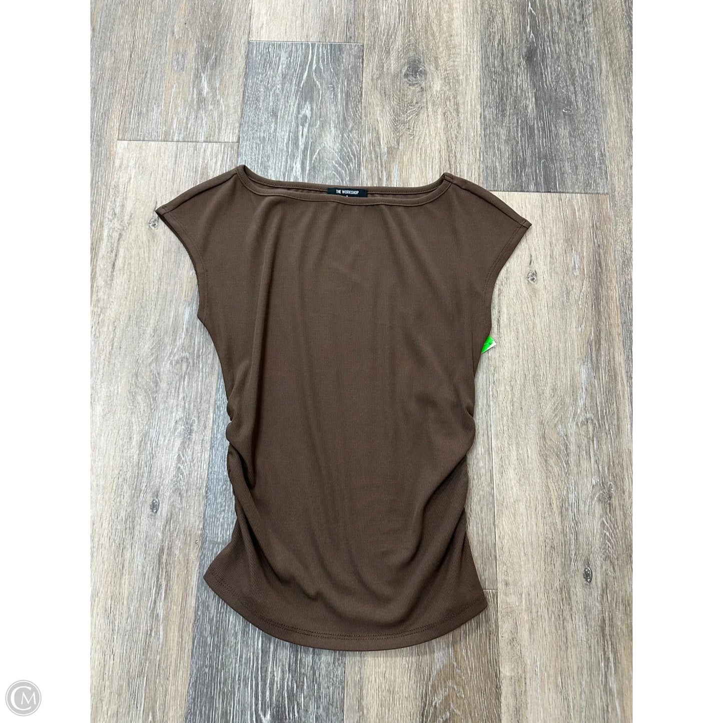 Top Short Sleeve By Workshop In Brown, Size: S