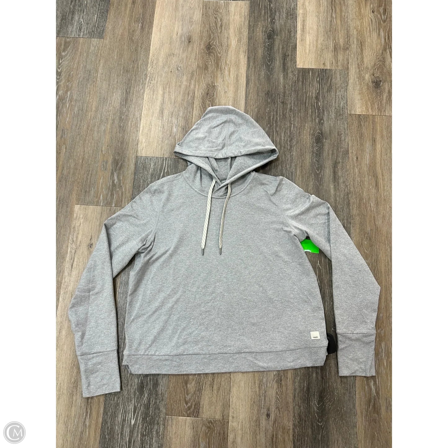 Athletic Top Long Sleeve Hoodie By Vuori In Grey, Size: S