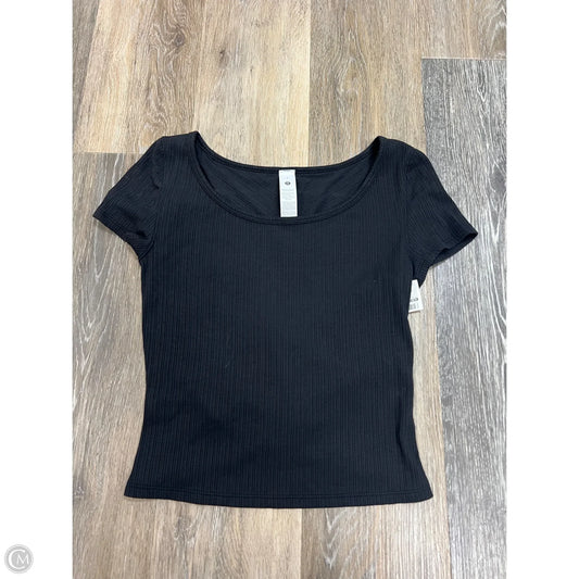 Athletic Top Short Sleeve By Lululemon In Black, Size: 4